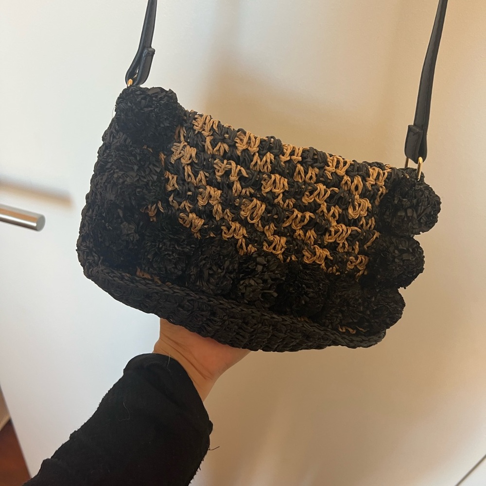 LOFT Straw Two-Tone Crossbody
